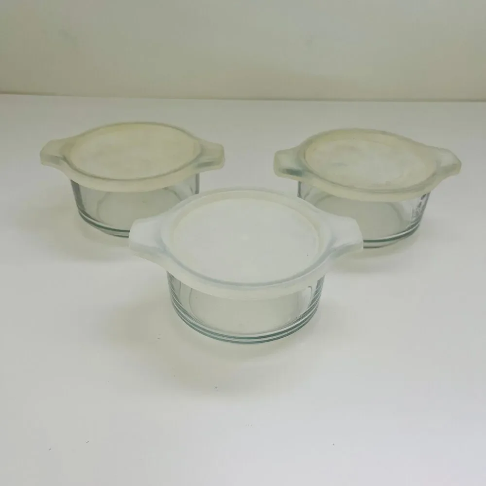 DYNAWARE PYR-O-REY Clear Glass Small Casserole Dishes With Lids, Set of 3